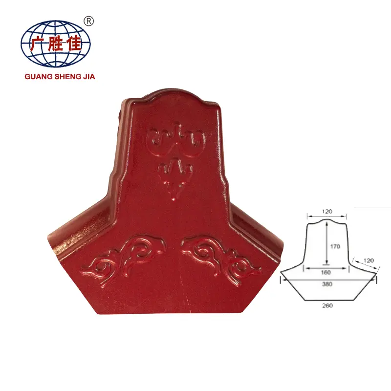 HuiPai antique style Plastic material roof decoration parts, the end cover of top ridge